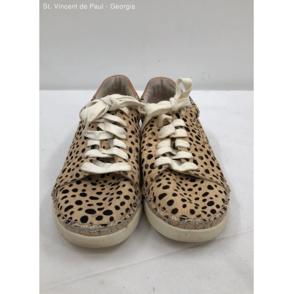 Dolce Vita Beige Cheetah Print Cow Hair Espadrille Sneaker Casual Shoe Women 9